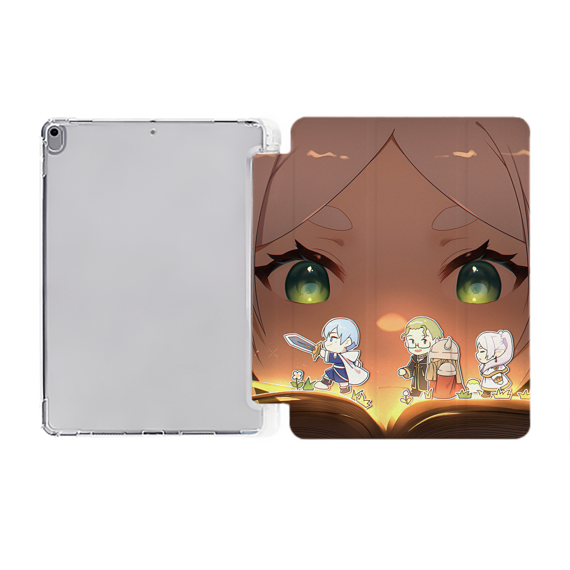 （画像用） 葬送のフリーレン Frieren IPad ケース ペン収納付き 三つ折りスタンド PUレザー×シリコン 対応機種9.5/10.5/10.9インチ